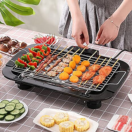 Electric BBQ Grill with Double Tube Heating (Power 2000W) - Black