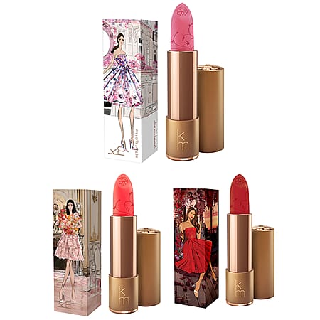 Karen Murrell Natural Lipstick Make Up Trio Set - 06 Carnation Mist, 17 Poppy Passion and 20 True Love
