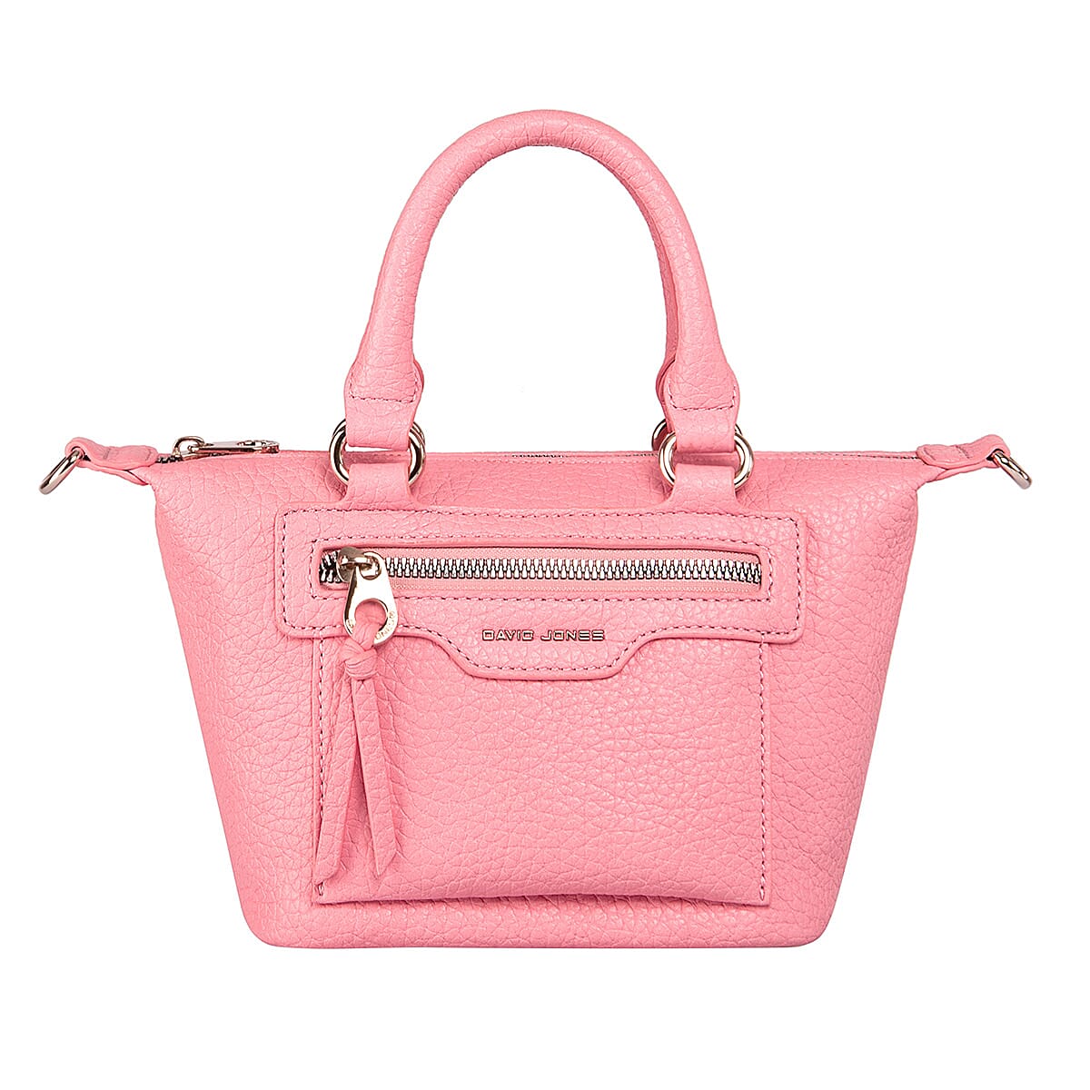 David Jones Leatherette Structured Top Handle Bag - Pink
