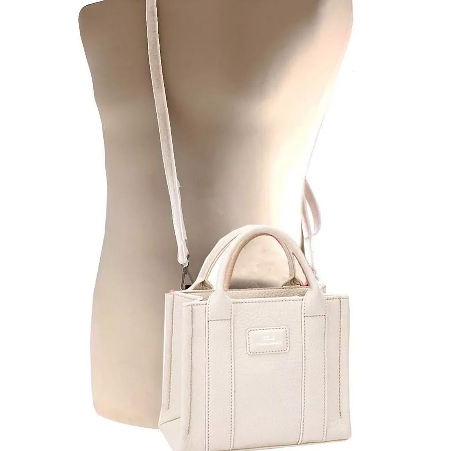 David Jones Square Top Handle Bag - Ivory