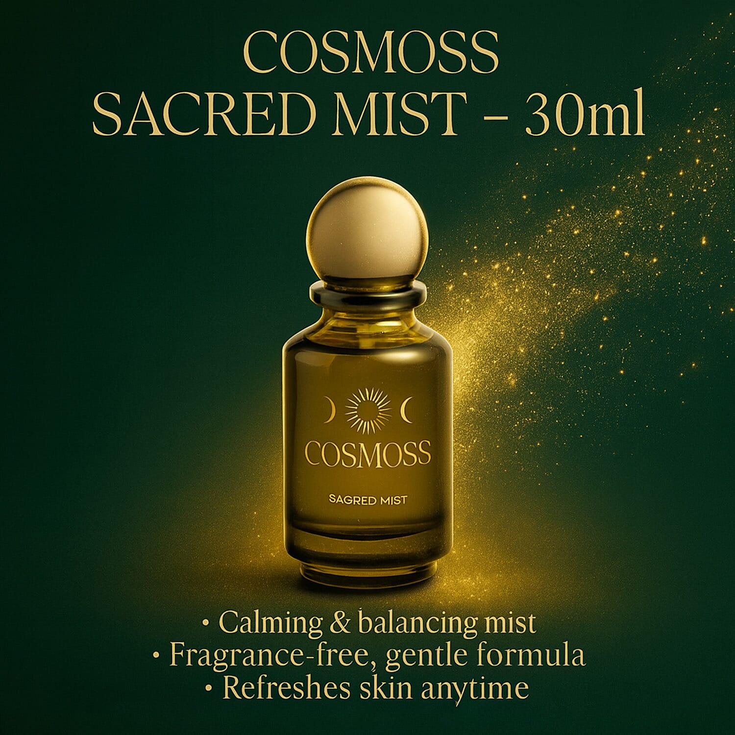 Cosmoss Fragrance Free - 3 Piece Skincare Gift Set (Incl. Face Cleanser 100ml, Face Cream 50ml & Sacred Mist 30ml)