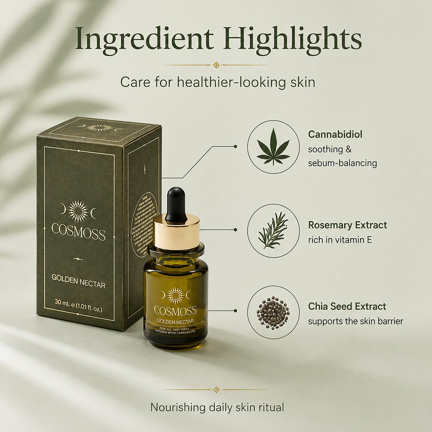 COSMOSS by Kate Moss- Golden Nectar Multi Use Face Oil - 30ml