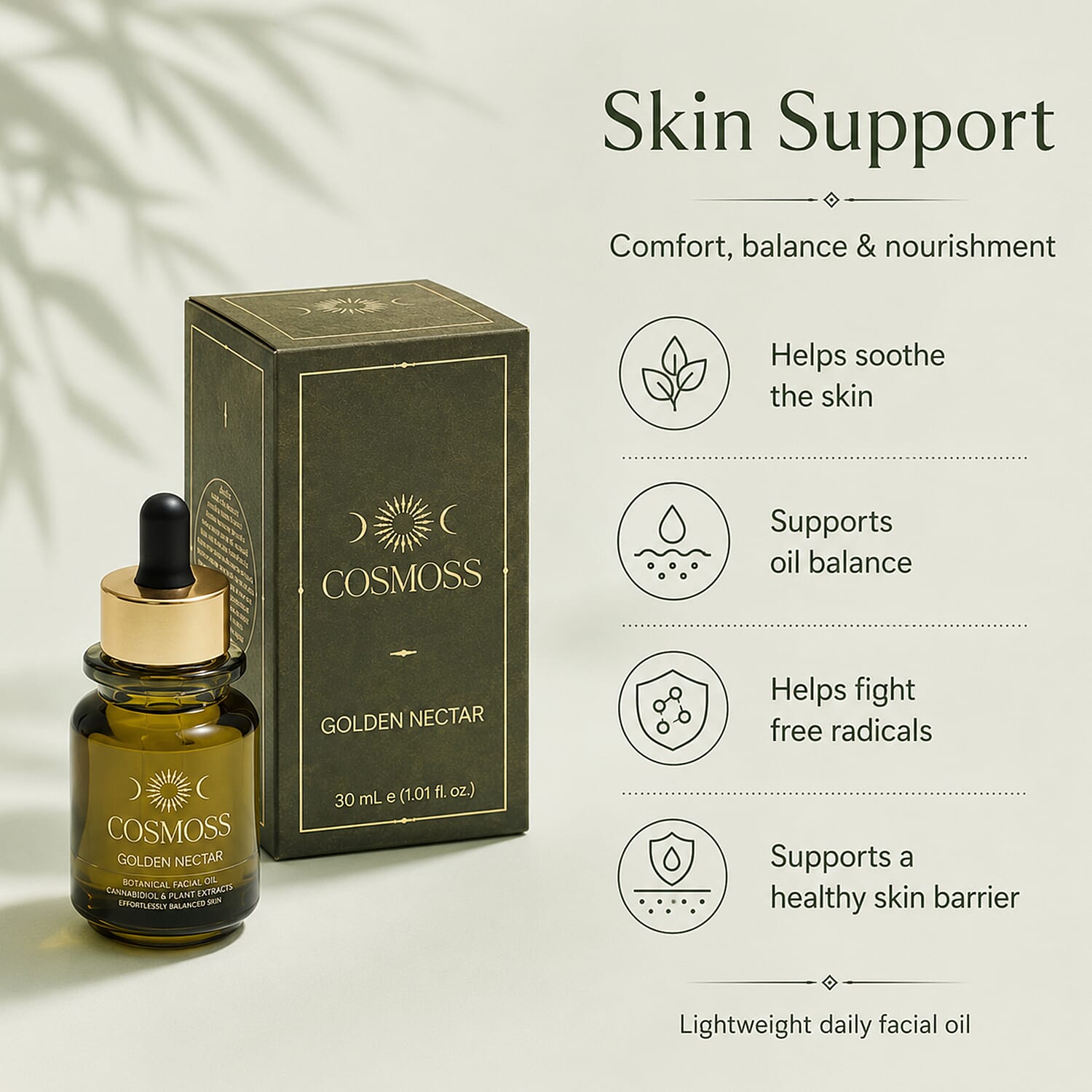 COSMOSS by Kate Moss- Golden Nectar Multi Use Face Oil - 30ml