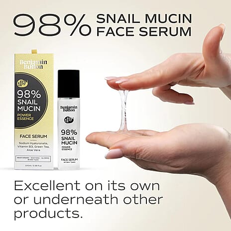 Benjamin Button Snail Serum with 98% Snail Mucin - 100ml - Highest Snail Mucin Content