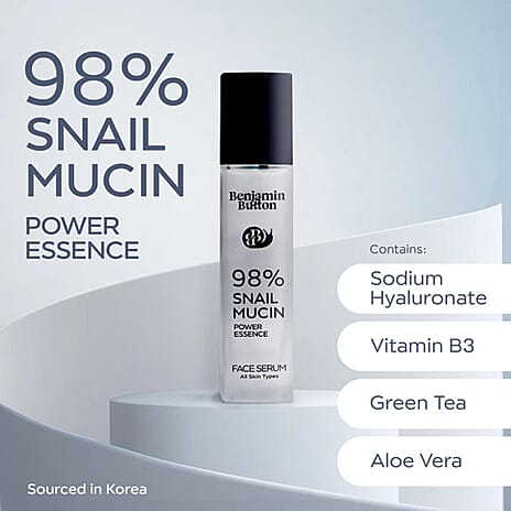 Benjamin Button Snail Serum with 98% Snail Mucin - 100ml - Highest Snail Mucin Content