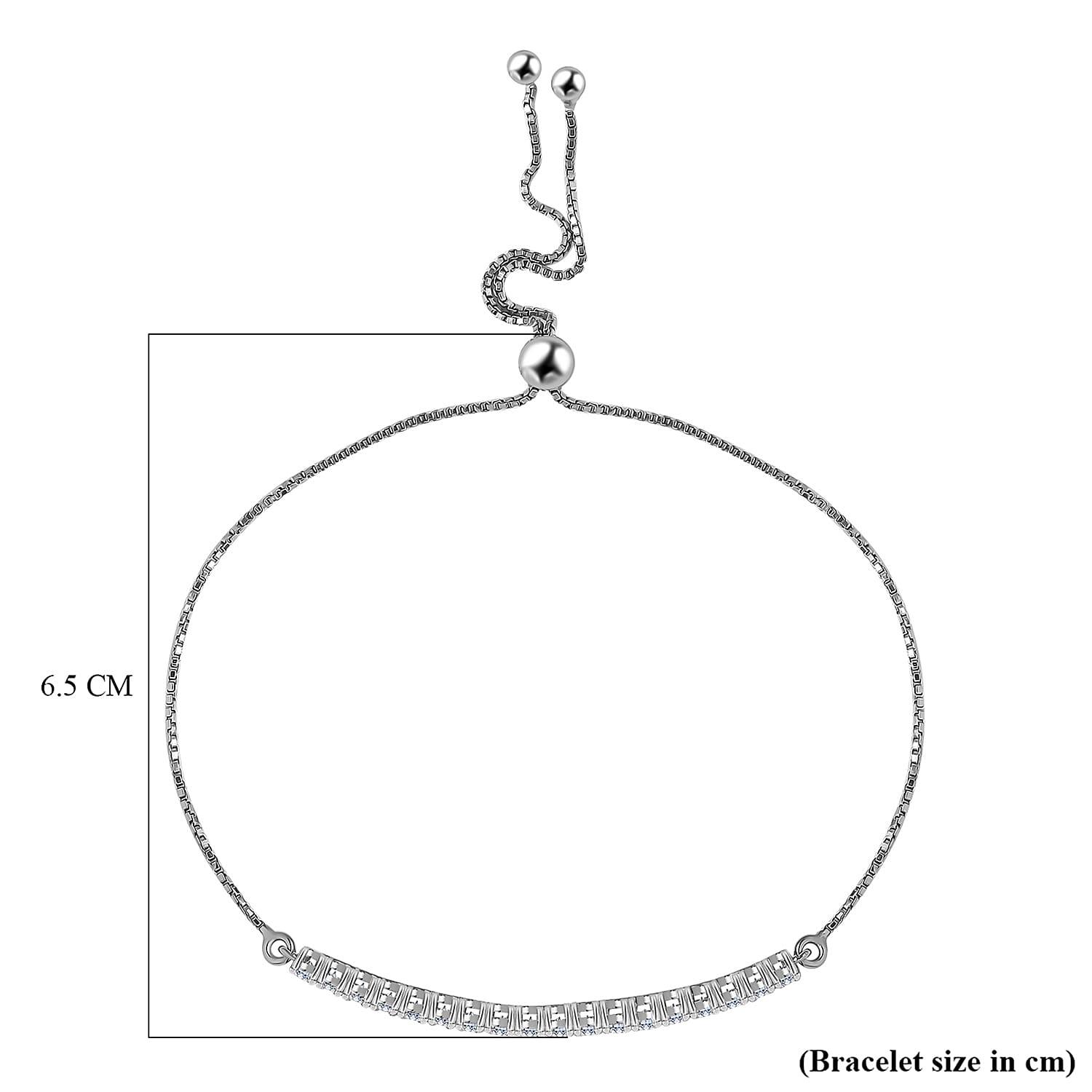 Lab Grown Diamond Chain Bracelet (Size - 10.5) in Rhodium OverlaySterling Silver  1.008  Ct.