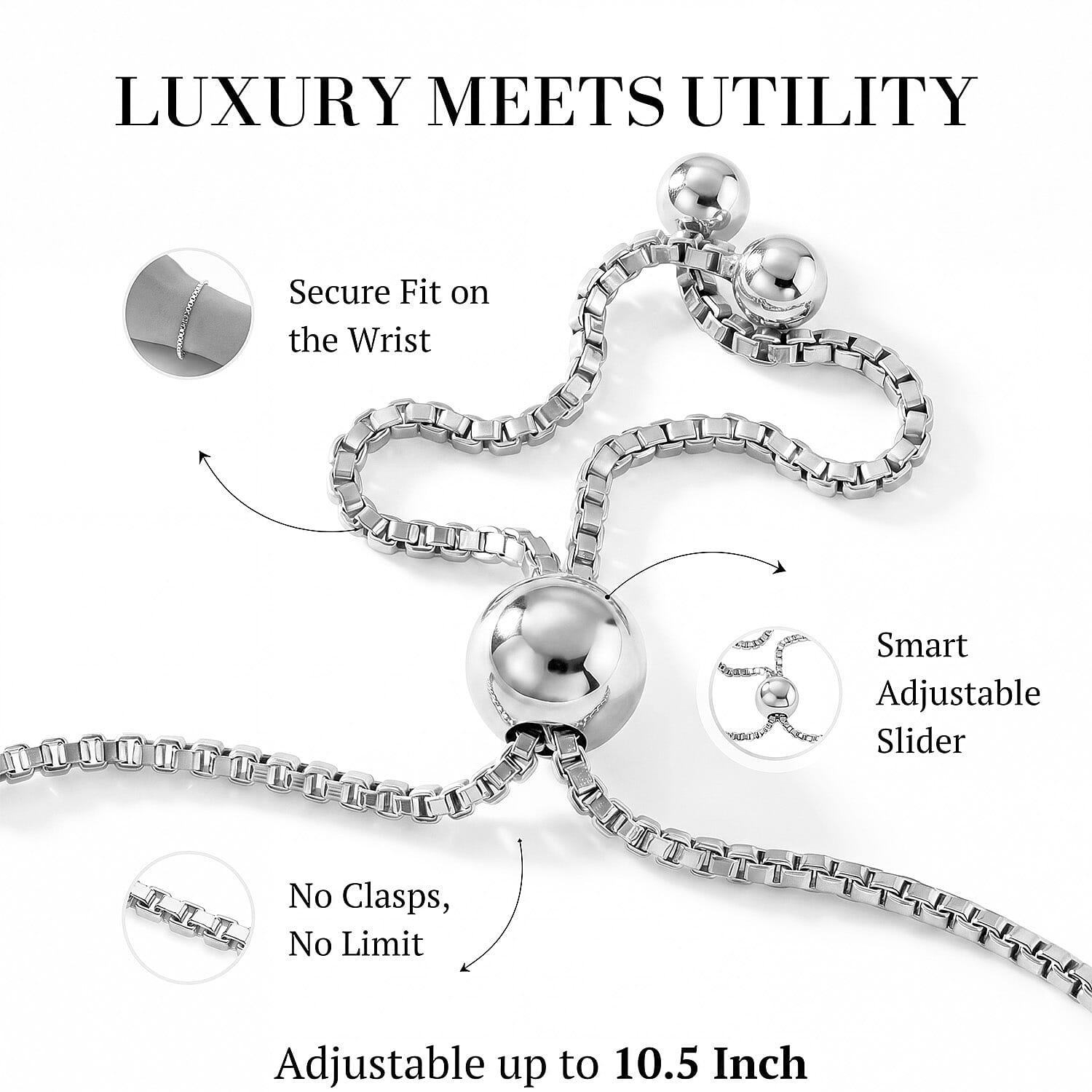 Lab Grown Diamond Chain Bracelet (Size - 10.5) in Rhodium OverlaySterling Silver  1.008  Ct.