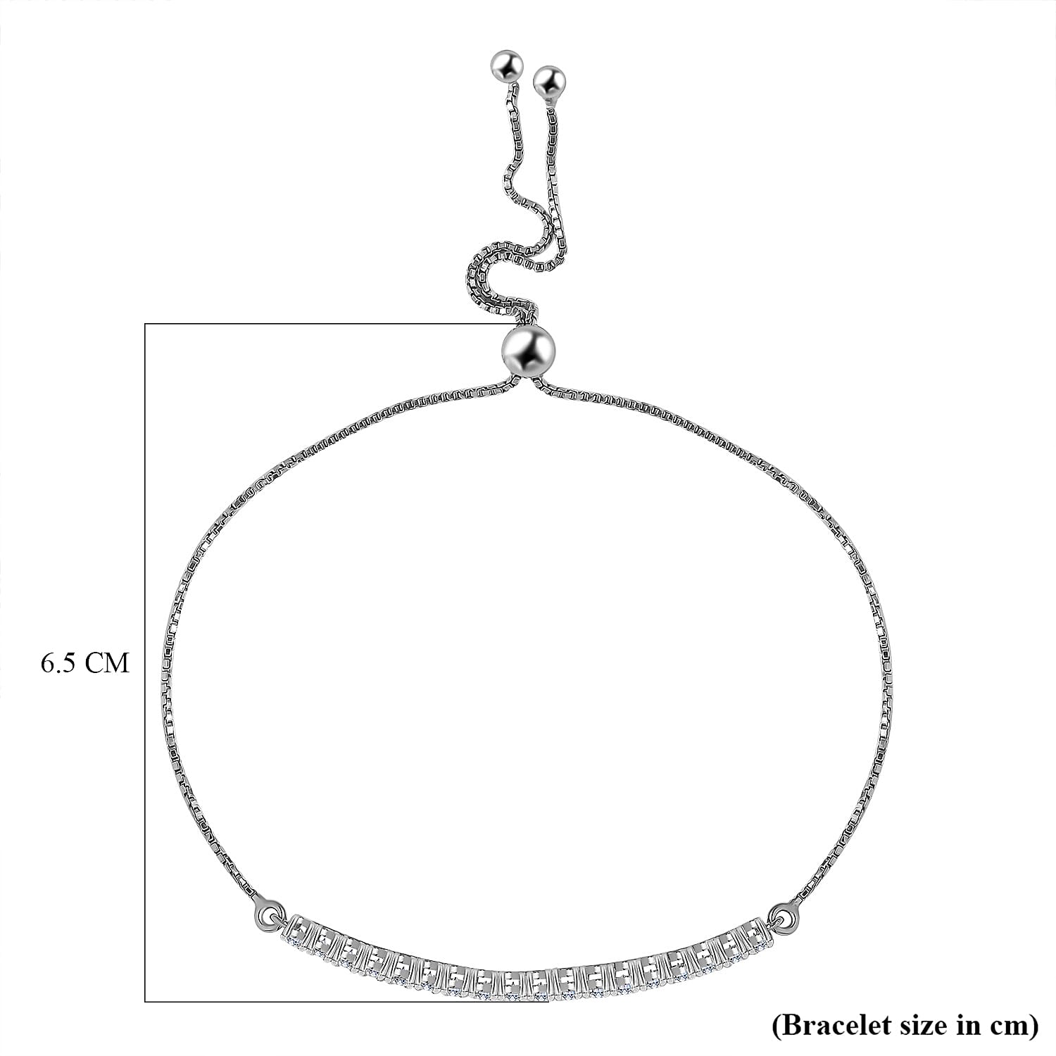 Lab Grown Diamond Chain Bracelet (Size - 10.5) in Rhodium OverlaySterling Silver 1.008 Ct. Lab Grown Diamond Chain Bracelet (Size - 10.5) in Rhodium OverlaySterling Silver 1.008 Ct.