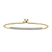 LUXURIANT 1 Ct. Lab Grown Diamond Chain Bracelet in Rhodium Overlay Sterling Silver (6.5 - 9.5 Inch Adjustable)