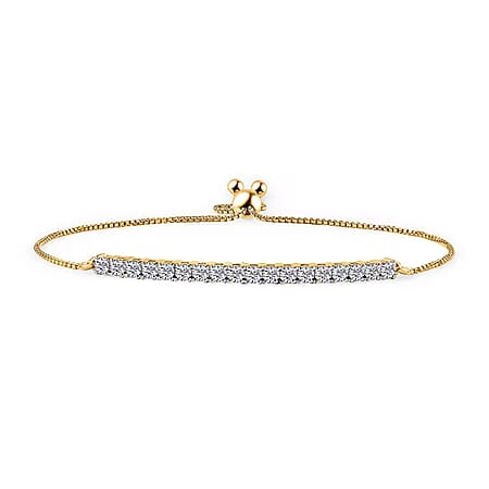 LUXURIANT 1 Ct. Lab Grown Diamond Chain Bracelet in 18K Vermeil Yellow Gold Plated Sterling Silver (SI/GH) (Up to 10.5 Inch)