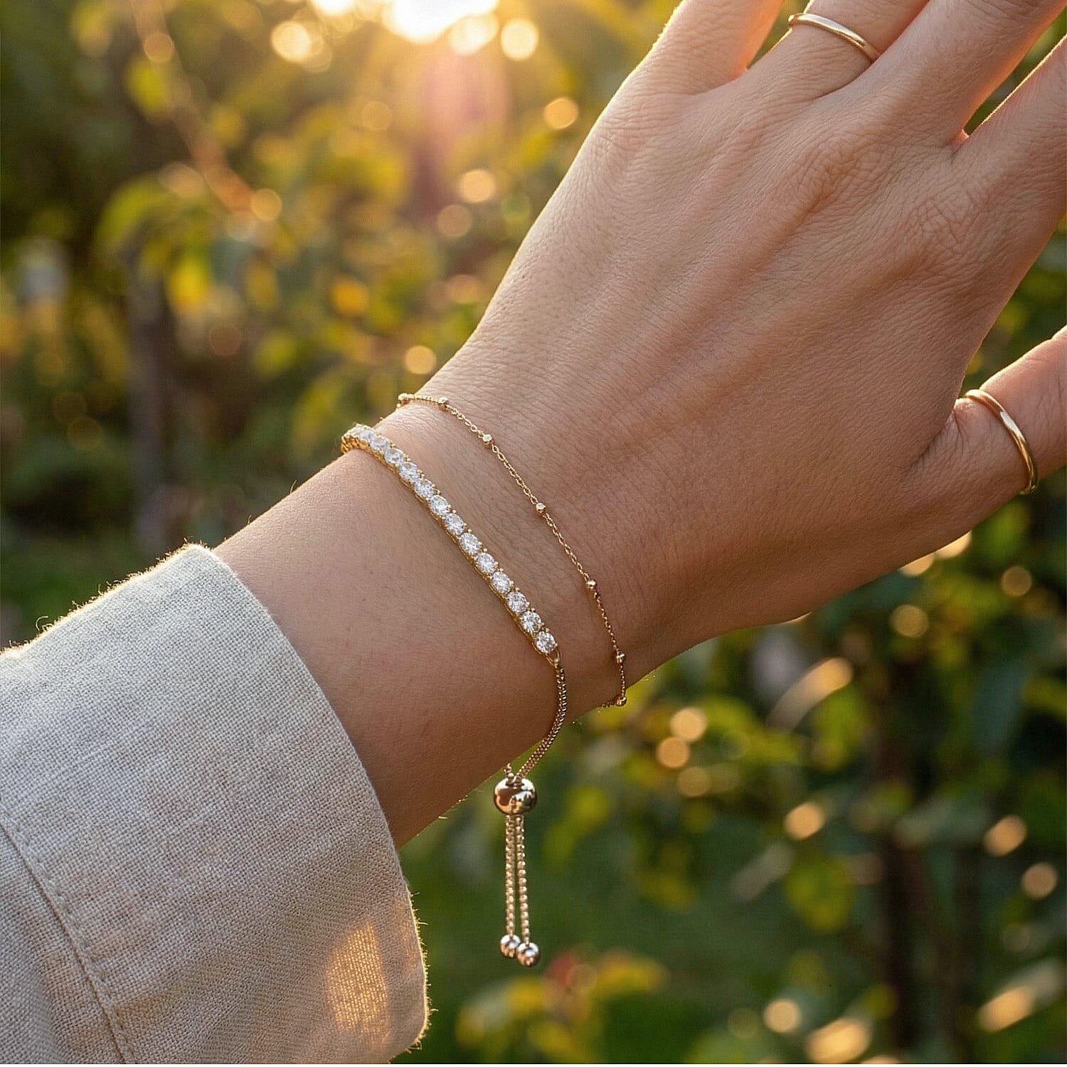 Lab Grown Diamond Chain Bracelet (Size - 10.5) in 18K YG VermeilSterling Silver  1.008  Ct.