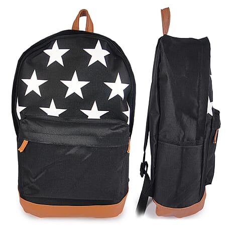 Miss it-miss out - Canvas Star Printed Unisex Backpack - Black