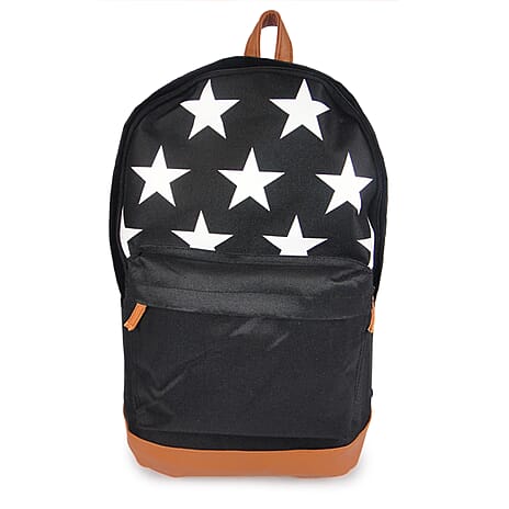 Miss it-miss out - Canvas Star Printed Unisex Backpack - Black