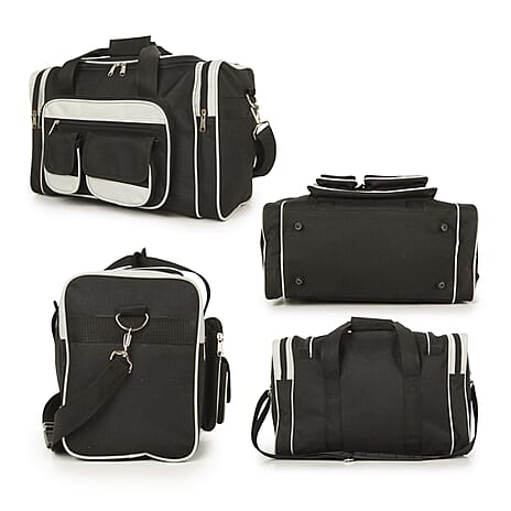 IW PU Travel Bag (Size 27x20x41 cm) - Black Light Grey