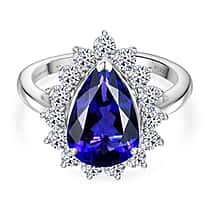 LUXURIANT 950 Platinum AAAA Tanzanite and Lab Grown Diamond (VS-E/F) Solitaire Ring 4.71 Ct. Platinum Wt. 5.40 Gms.