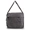 Canvas Flapover Messenger Crossbody Bag - Grey
