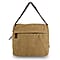 Canvas Flapover Messenger Crossbody Bag - Grey