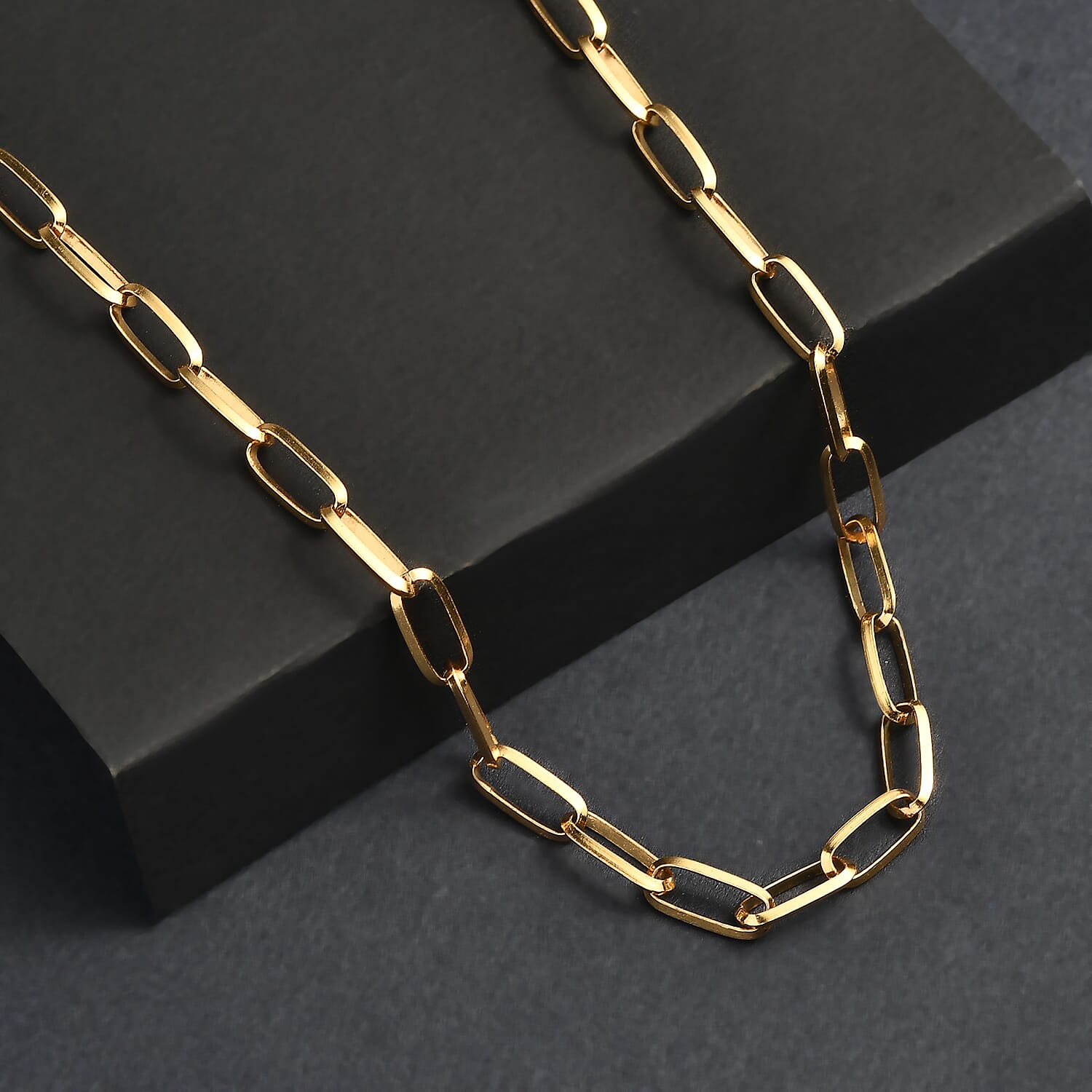 Paperclip Necklace (Size 20) in 18K Vermeil Yellow Gold Plated Sterling Silver, Silver Wt. 7.10 Gms.