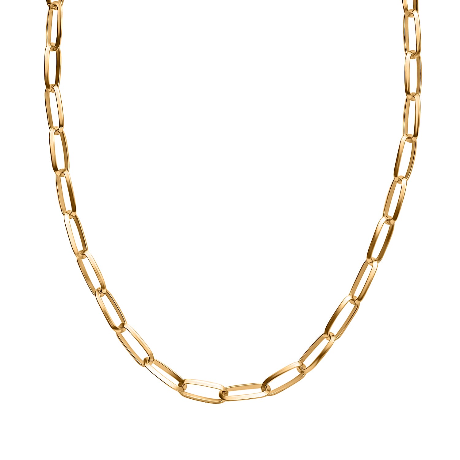 Paperclip Necklace (Size 20) in 18K Vermeil Yellow Gold Plated Sterling Silver, Silver Wt. 7.10 Gms.