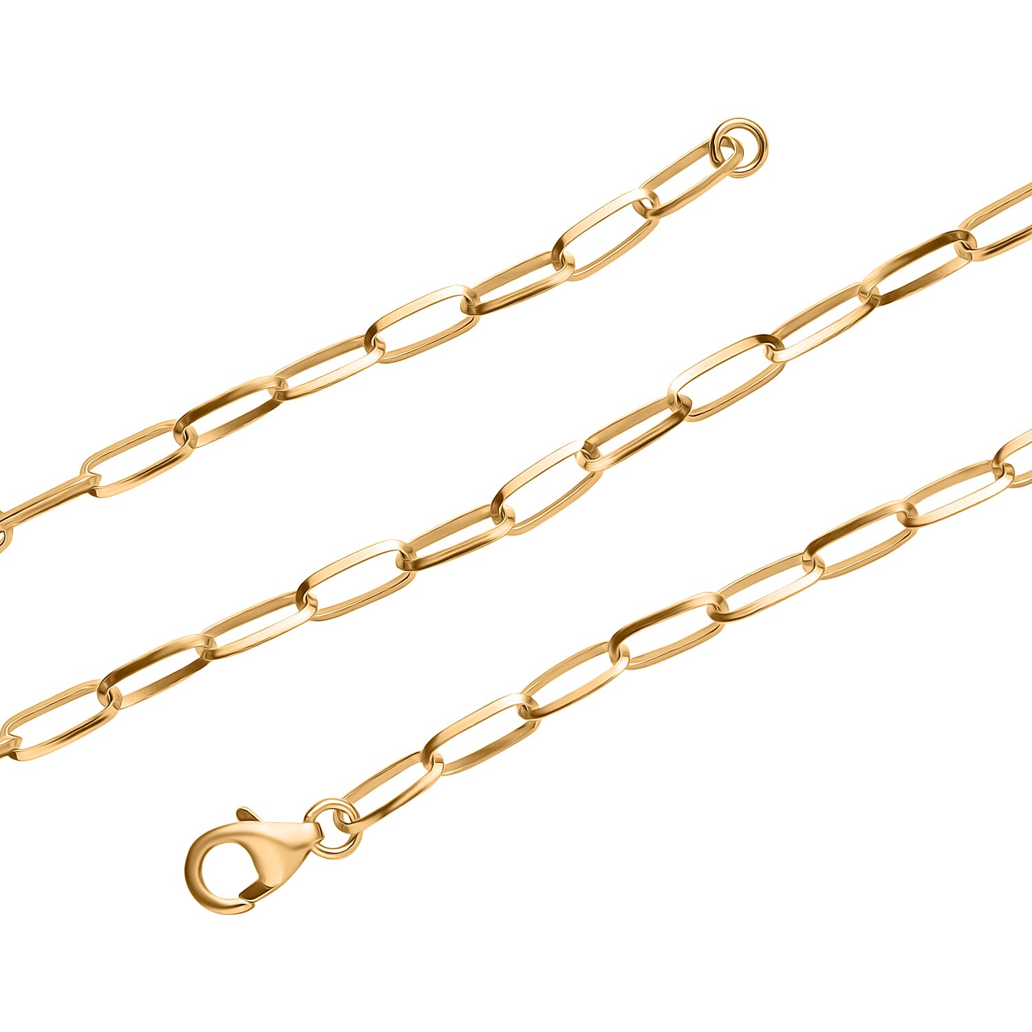 Paperclip Necklace (Size 20) in 18K Vermeil Yellow Gold Plated Sterling Silver, Silver Wt. 7.10 Gms.