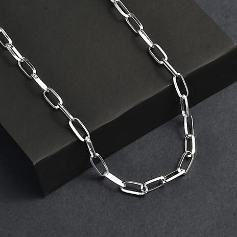 Sterling Silver Paperclip Necklace (Size - 20), Silver Wt. 7.10 Gms.
