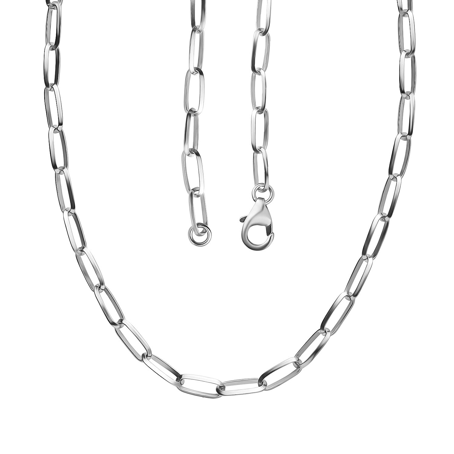 Sterling Silver Paperclip Necklace (Size - 20)