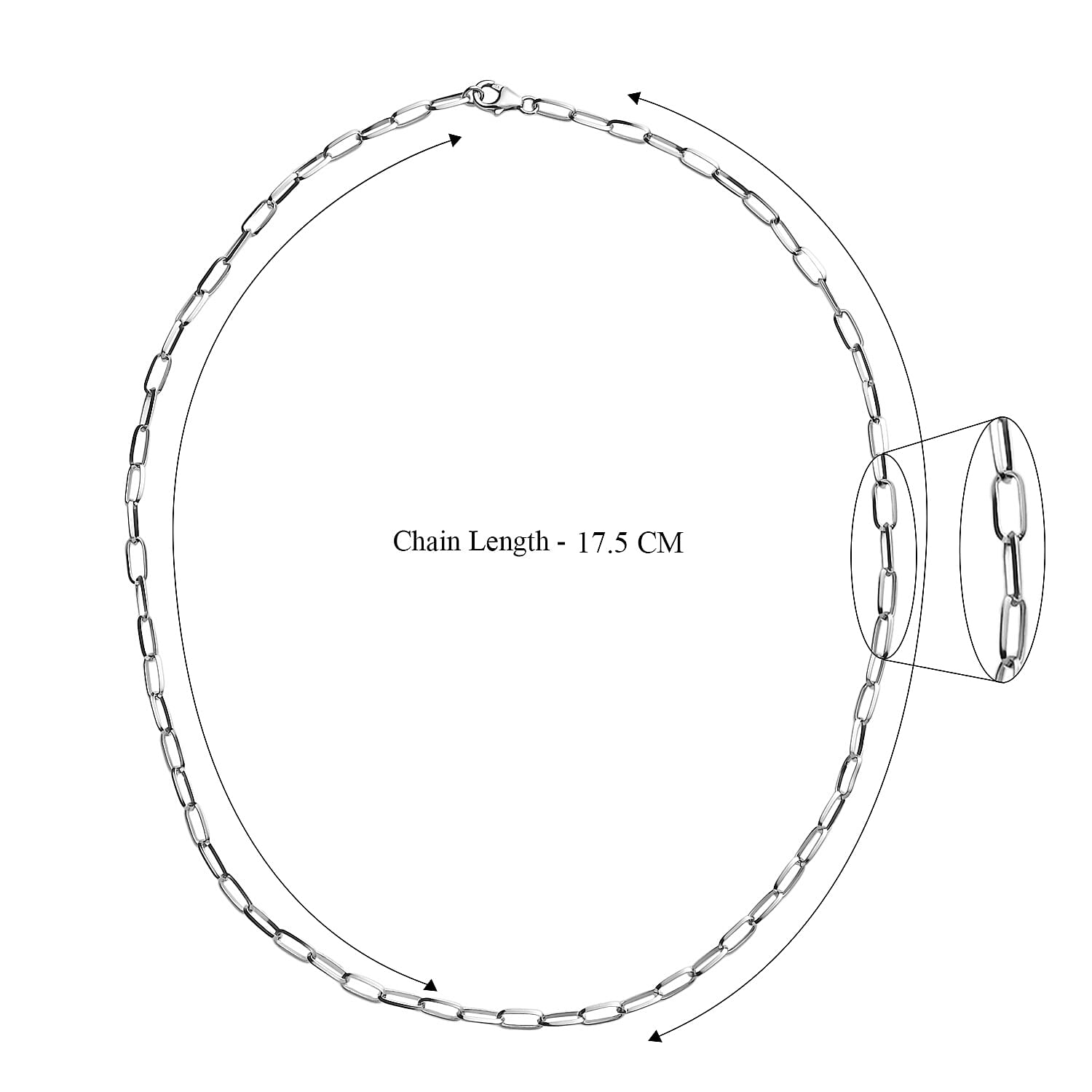 Sterling Silver Paperclip Necklace (Size - 20)