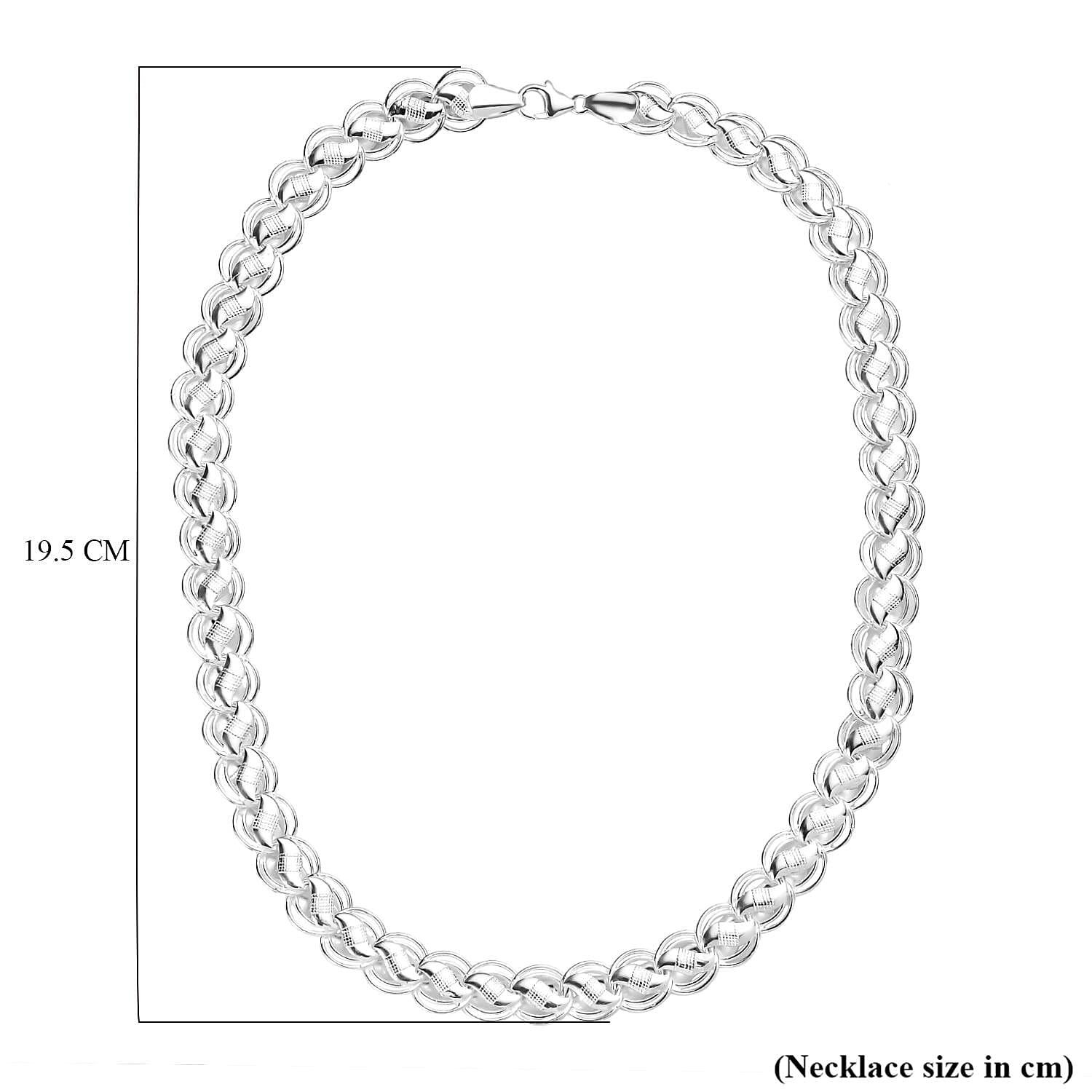 Sterling Silver Necklace (Size - 20) with Lobster Clasp Silver Wt. 45.52 Gms. Sterling Silver Necklace (Size - 20) with Lobster Clasp Silver Wt. 45.52 Gms.