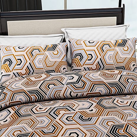Hush Heaven 3-Piece Printed Duvet Set with Pillow Covers - Storage Bag (Size Double) - Multicolor