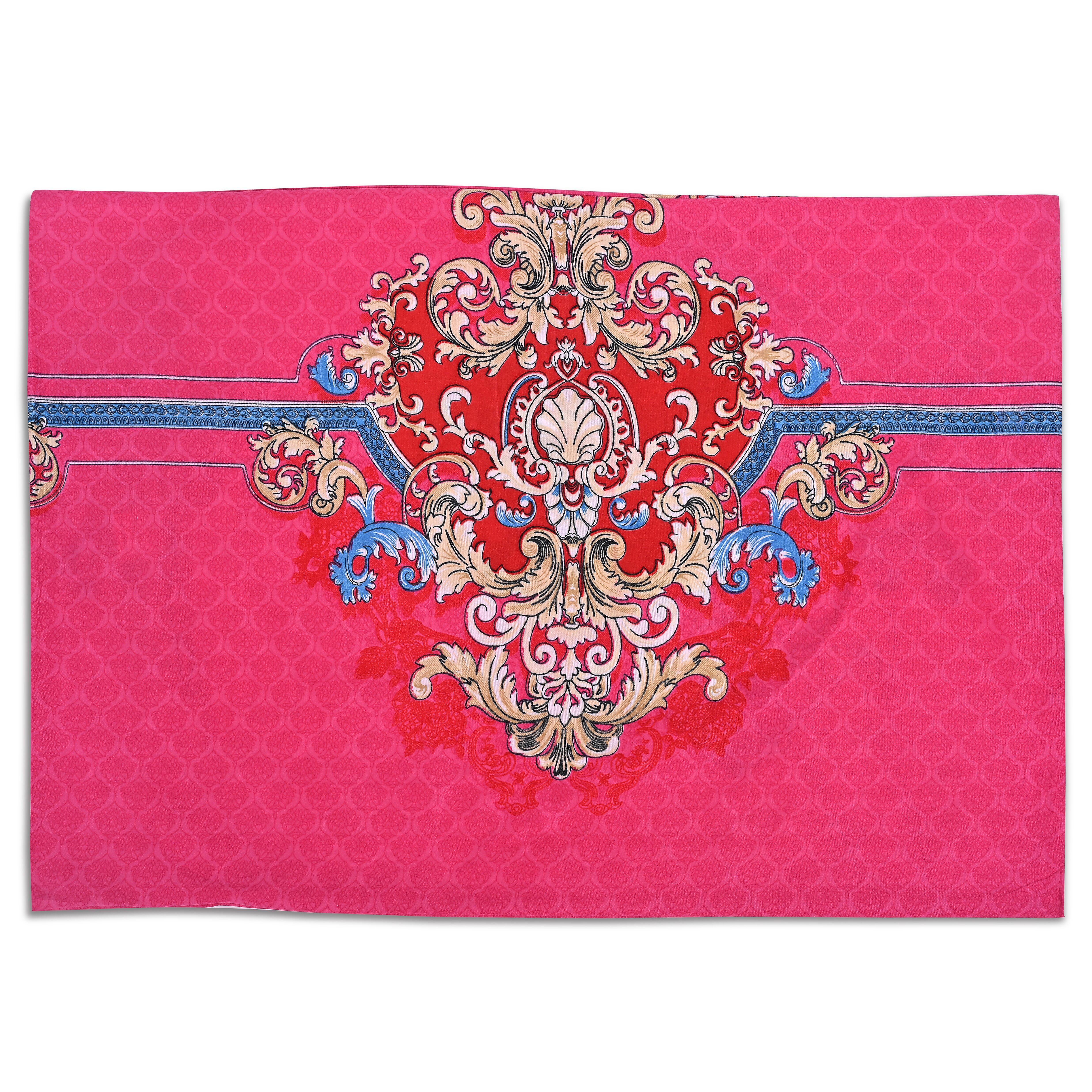 Homesmart 3-Piece Printed Duvet Set with Pillow Covers & Storage Bag (Size Double) - Fushia