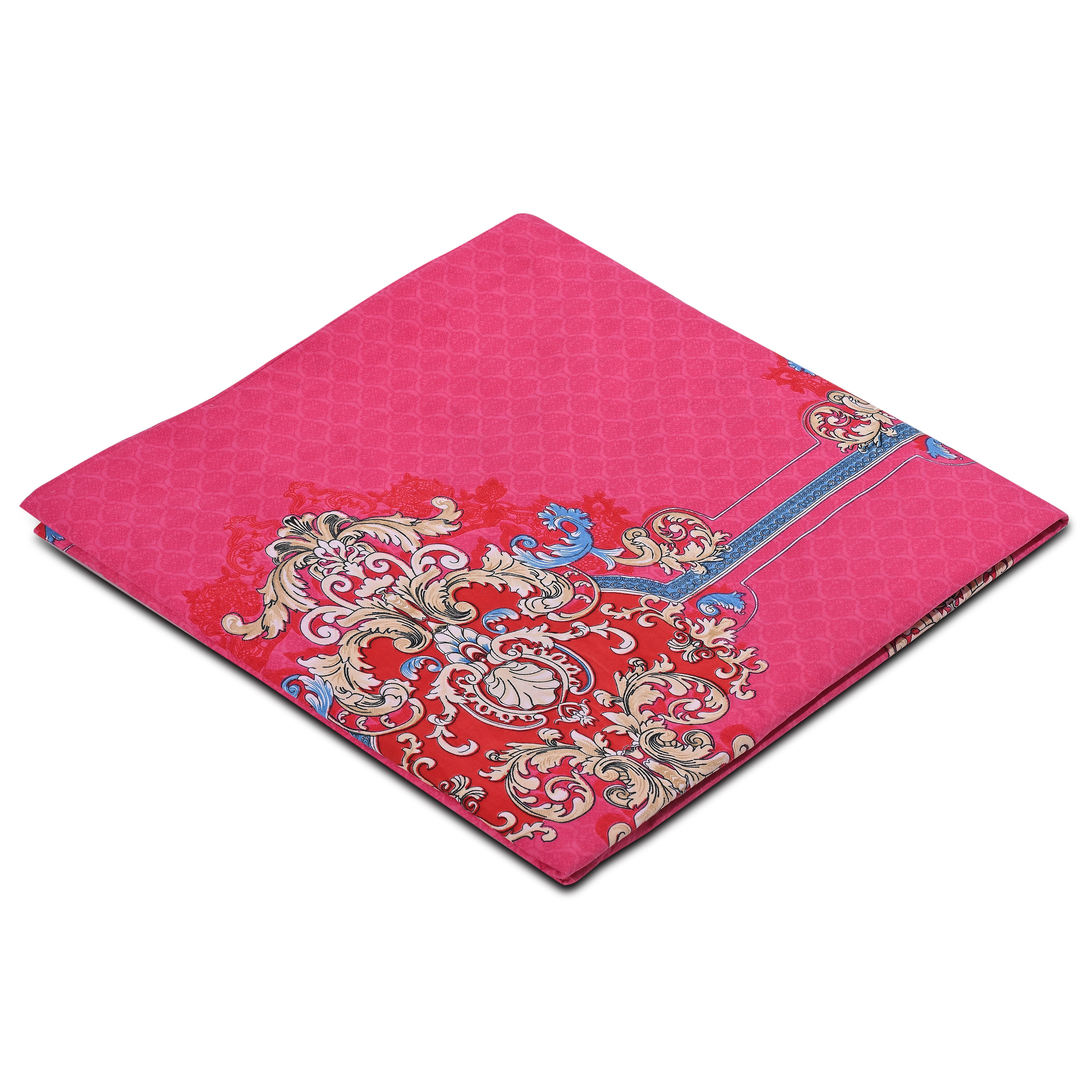 Homesmart 3-Piece Printed Duvet Set with Pillow Covers & Storage Bag (Size Double) - Fushia