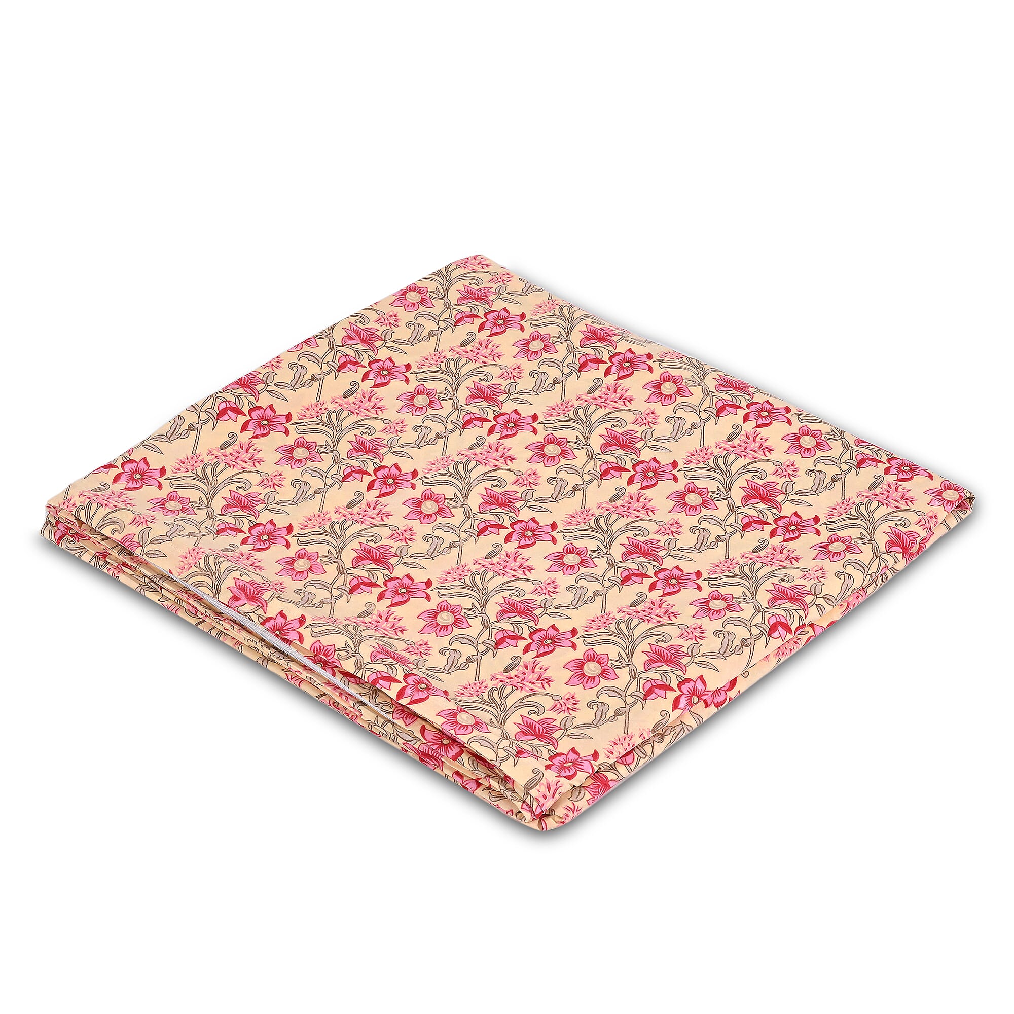 Hush Heaven 3-Piece Printed Duvet Set with Pillow (Size King) - Beige - Pink