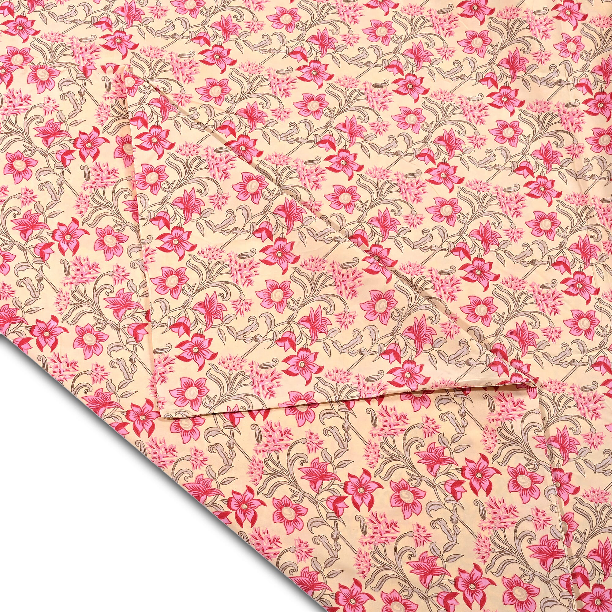 Hush Heaven 3-Piece Printed Duvet Set with Pillow (Size King) - Beige - Pink