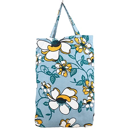 Hush Heaven 3-Piece Floral Print Duvet Set with Pillow Covers - Storage Bag (Size King) - Blue