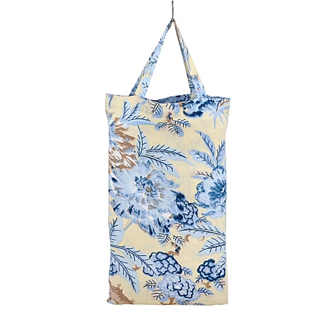 Homesmart 3-Piece Printed Duvet Set with Pillow Covers & Storage Bag (Size King) - Yellow & Blue