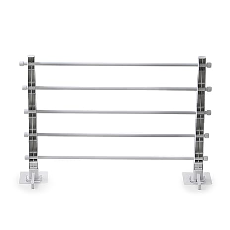 Adjustable Wall-Mounted Laundry Rack with 4 Clothespins (50x40cm) - White