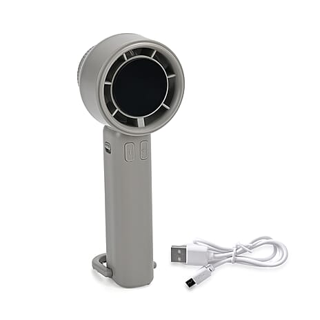 High Speed Handheld Fan with Digital Display - Portable USB-C Rechargeable Mini Fan - Grey