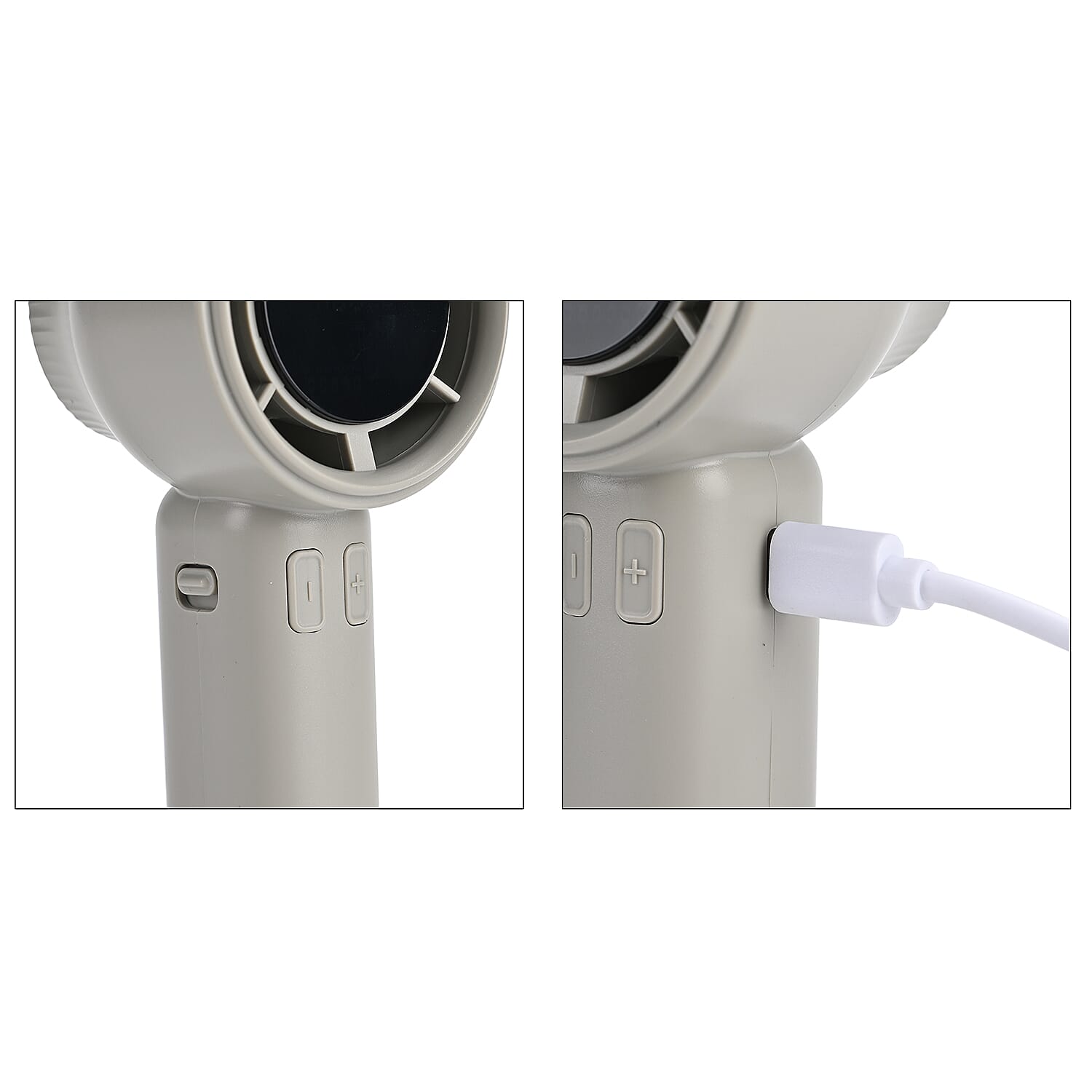 High Speed Handheld Fan with Digital Display - Portable USB-C Rechargeable Mini Fan - Grey High Speed Handheld Fan with Digital Display - Portable USB-C Rechargeable Mini Fan - Grey