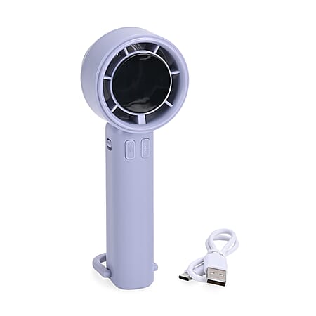 Rechargeable High-Speed Mini Fan with Digital Display and USB-C - Blue