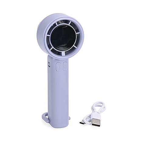 High Speed Handheld Fan with Digital Display - Portable USB-C Rechargeable Mini Fan - Blue