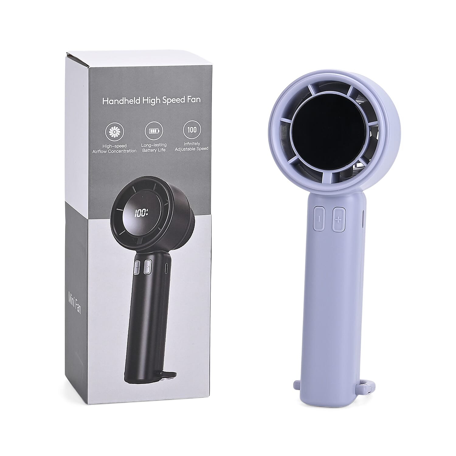 High Speed Handheld Fan with Digital Display - Portable USB-C Rechargeable Mini Fan - Blue High Speed Handheld Fan with Digital Display - Portable USB-C Rechargeable Mini Fan - Blue