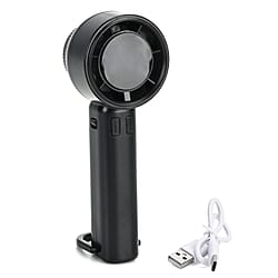 Rechargeable High-Speed Mini Fan with Digital Display and USB-C - Black