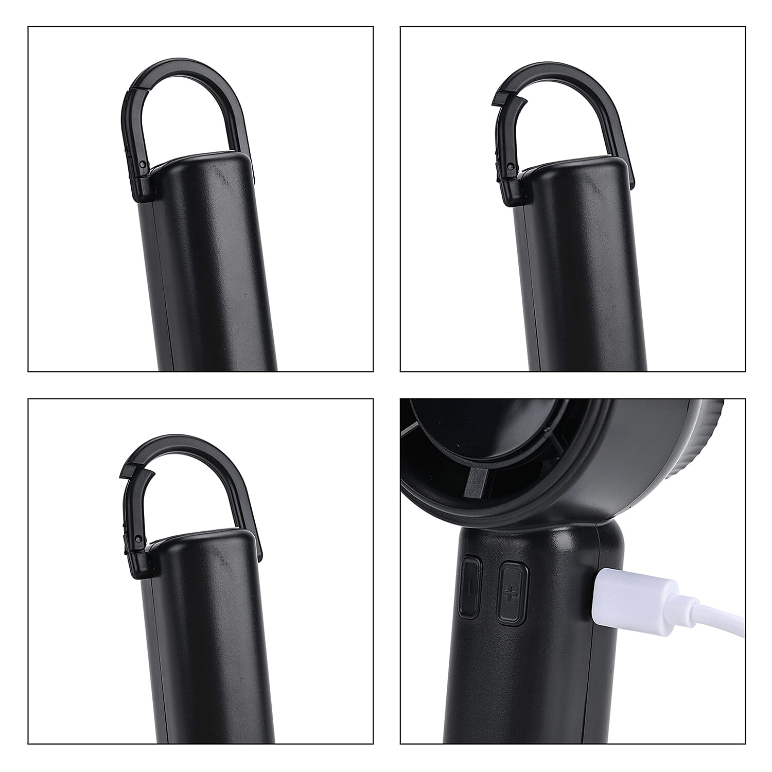 High Speed Handheld Fan with Digital Display - Portable USB-C Rechargeable Mini Fan - Black