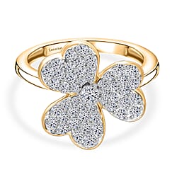 Luxuriant Diamond Lab Grown Diamond (SI-G-H) Clover Leaf Ring in Sterling Silver