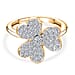 Luxuriant Diamond Lab Grown Diamond (SI-G-H) Clover Leaf Ring in Sterling Silver