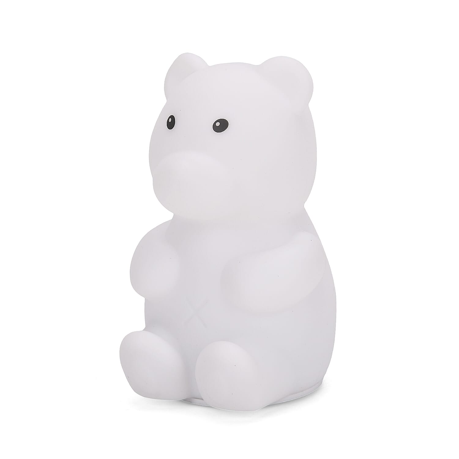 Cute Bear Silicone Color-Changing Rechargeable Night Light - White