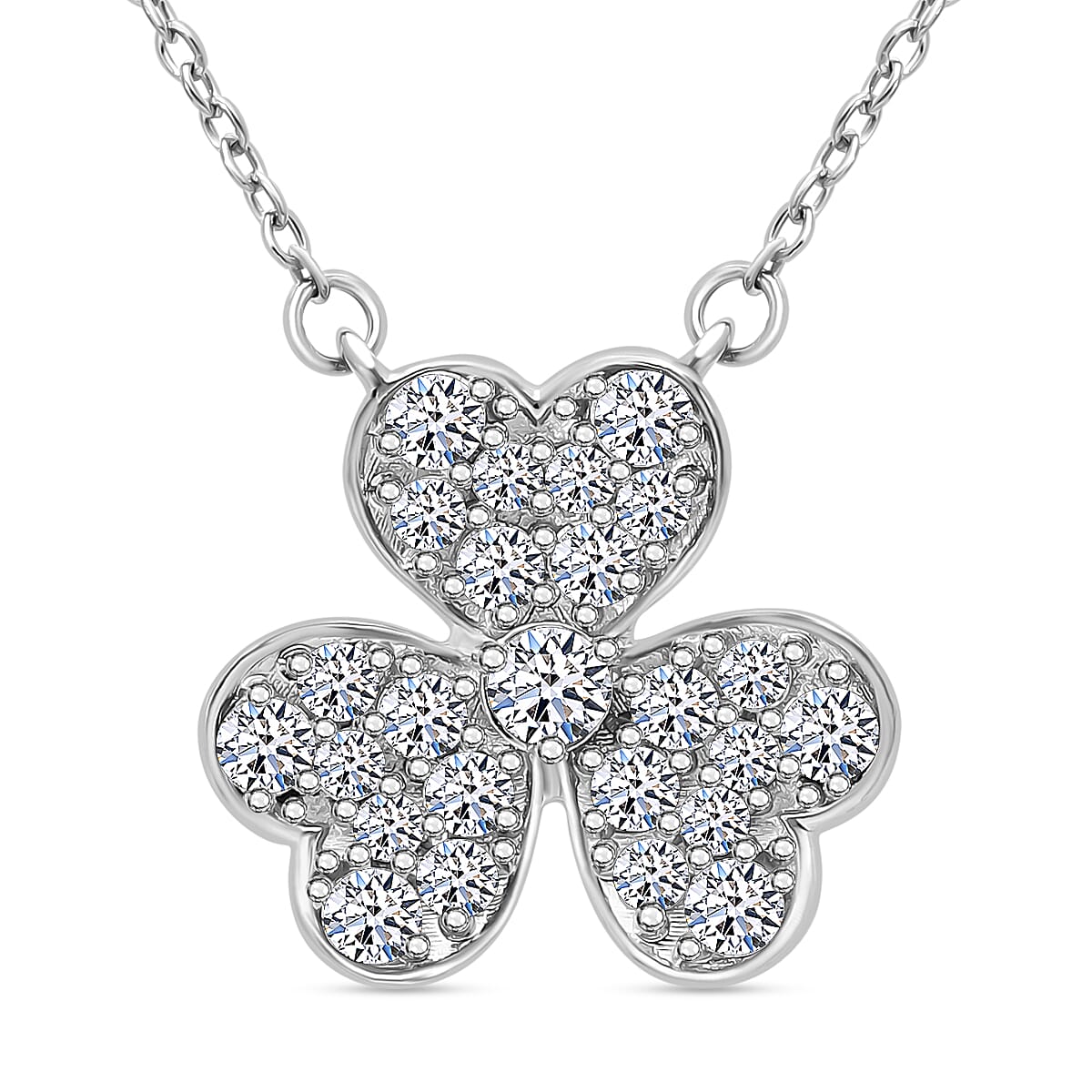 Designer Inspired - Luxuriant Diamond Lab Grown Diamond (SI-G-H) Pendant in Platinum Overlay Sterling Silver 0.50 Ct.