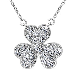 LUXURIANT Lab Grown Diamond  Pendant in Platinum Overlay Sterling Silver