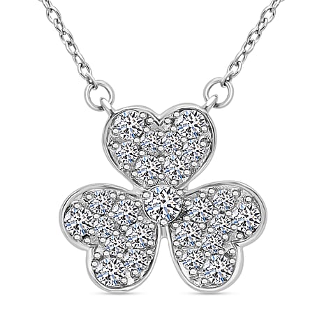 Designer Inspired - Luxuriant Diamond Lab Grown Diamond (SI-G-H) Pendant in Platinum Overlay Sterling Silver 0.50 Ct.