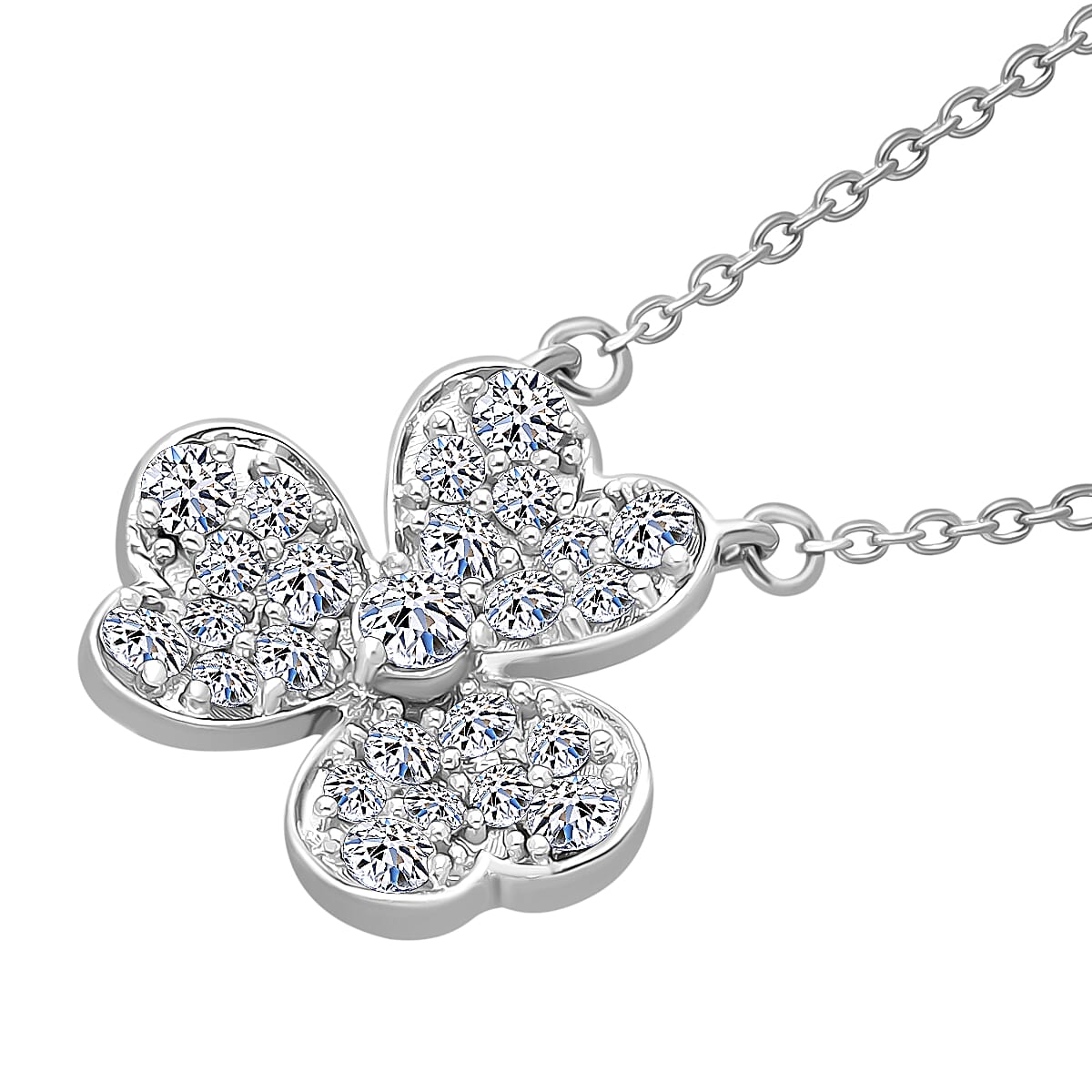 Designer Inspired - Luxuriant Diamond Lab Grown Diamond (SI-G-H) Pendant in Platinum Overlay Sterling Silver 0.50 Ct.